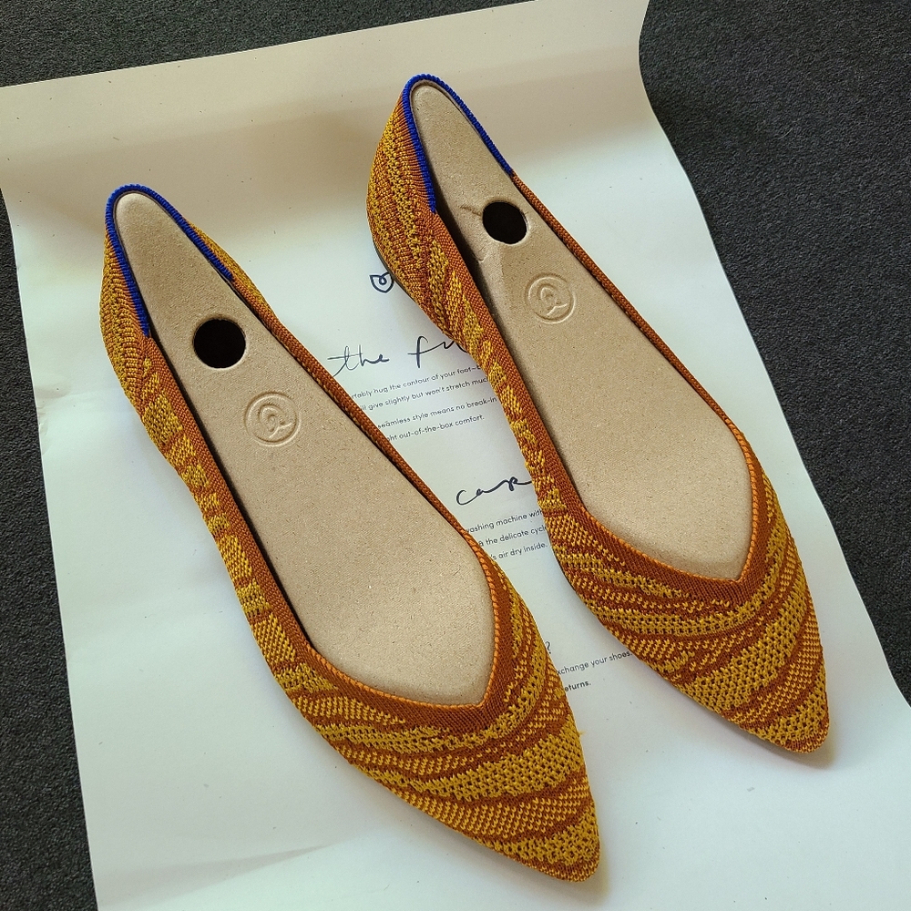 Rothy's The Point in Golden Zebra